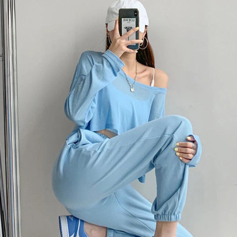 T-shirts Women Solid Loose Fashion Casual Ulzzang Chic Summer Sheer Top Lady Students Stylish Streetwear Cool BF Tees Sun-proof