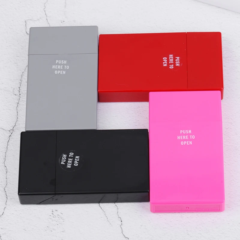 20 Sticks Thickened Plastic Cigarette Box For Women Lengthen Slim Flip Cover Clamshell Durable Cigarette Case For Men Multicolor