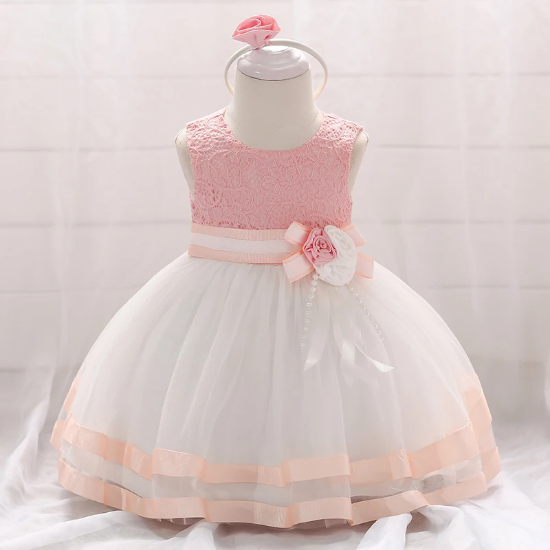 

Flowers Toddler Baby Dresses Littble Girls Wedding Baptism Dress Newborn Girl Clothes One 1ST Birthday Princess Dress