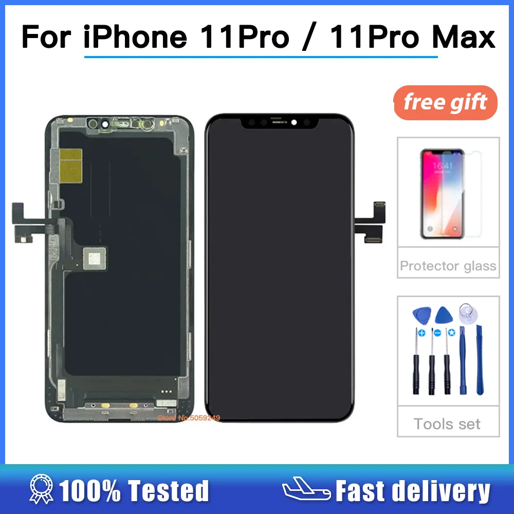 

Amoled For iPhone 11Pro/ 11 Pro Max LCD Display With 3D Touch Screen Digitizer Assembly Replacement For iPhone 11ProMax 11 LCD