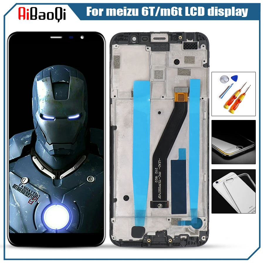 

original Meizu m6t LCD Display Replacement + Touch Screen Digitizer Meizu m6t Phone LCD Case +Tool 6T LCD screen with frame