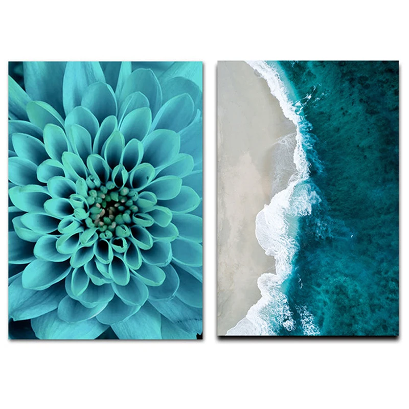 Ocean Waves Blue Flower Diamond Painting Cross Stitch diamond Embroidery 5d diy Crafts Mosaic Rhinestones Home Decoration