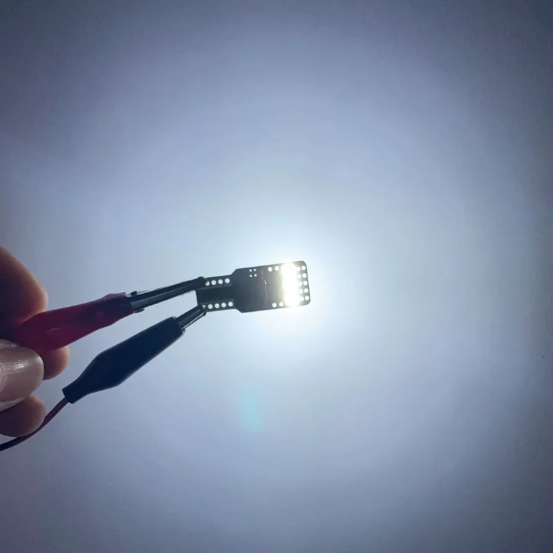 

100pcs T10 6 SMD 2835 LED W5W 0.32A 3.84W Car styling CANBUS ERROR FREE Auto Wedge Tail Side Bulb License Plate Lights White 12V