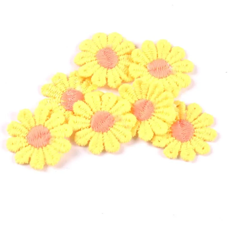 30Pcs/lot 26mm Mixed Cloth Flower Appliques for DIY Hat Clothes Leggings Sewing Supplies Headwear Decor Patches C3038