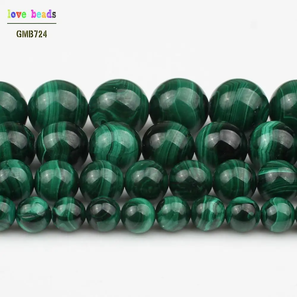 6/8/10/12mm Natural Genuine Green Malachite  Beads DIY Beads for Jewellery Making 7.5 Inch Bracelets for Women Making a necklace