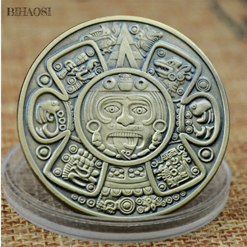 Mayan AZTEC CALENDAR souvenirs predict commemorative coins art collection gifts commemorative coins collections interesting