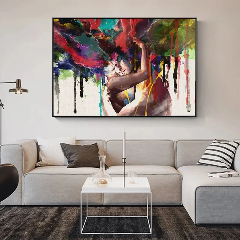 

Abstract Canvas Art Wall Paintings Couple Of Lover Modern Wall Posters And Prints Portrait Canvas Prints For Living Room Cuadros