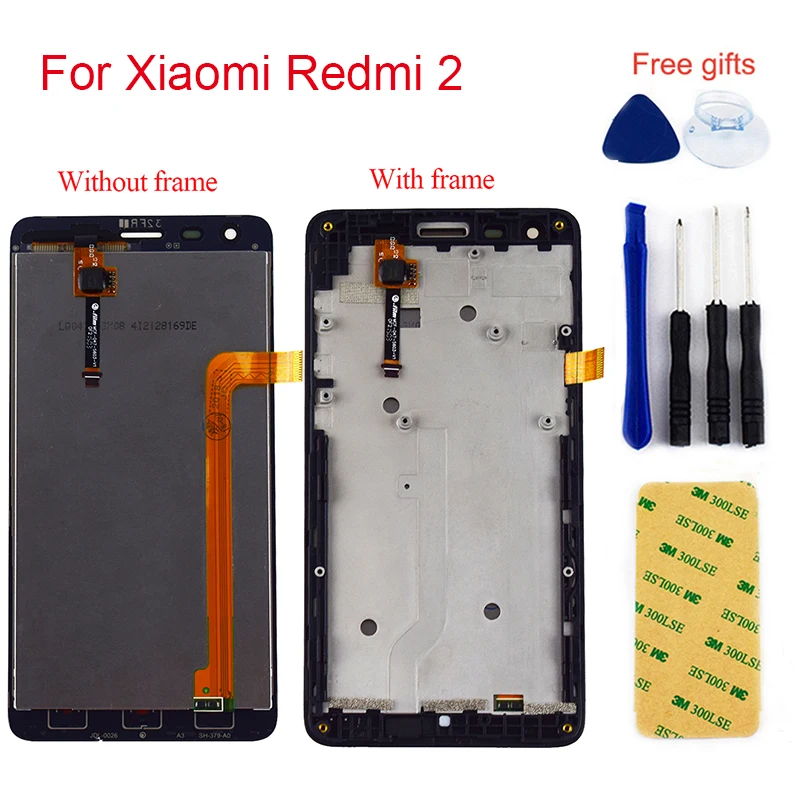 

ЖК-дисплей для Xiaomi Redmi 2 с сенсорным экраном 4,7 дюйма, ЖК-модуль с дигитайзером и сенсорной панелью в сборе с рамкой для Redmi 2 Pro