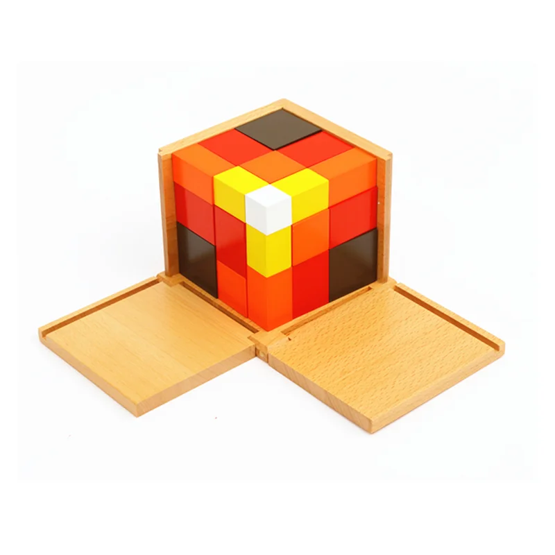 Montessor-Cubo Trinomial aritmético, equipo educativo de matemáticas, juego de matemáticas primaria, juguetes de aprendizaje, material didáctico