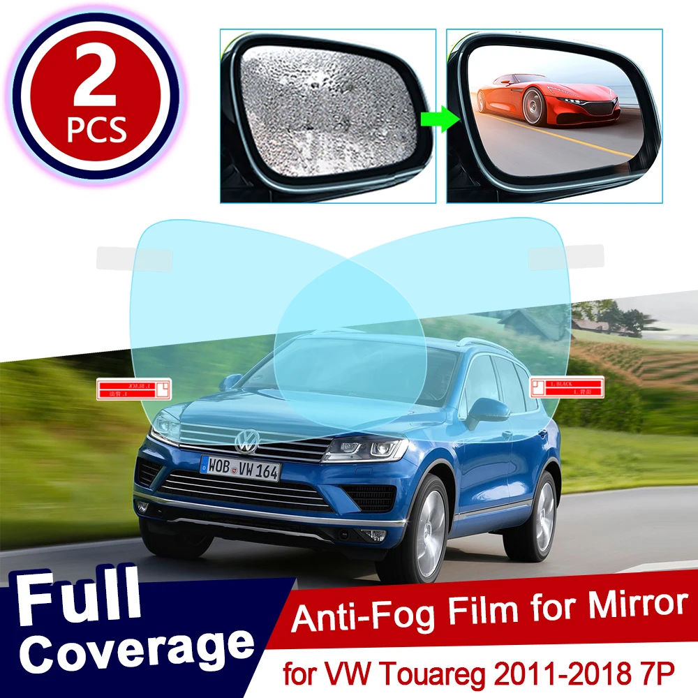 for Volkswagen VW Touareg 2011~2018 7P Full Cover Anti Fog Film Rearview Mirror Rainproof Anti-Fog Films Clean Car Accessories