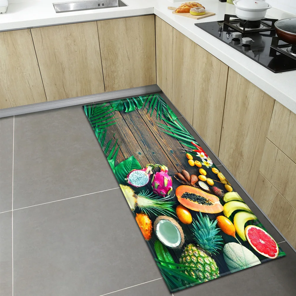 Fruit Pattern Kitchen Rug Home Entrance Doormat Bedroom Children Living Room Decor Floor Mat Hallway Bathroom Anti-Slip Carpet