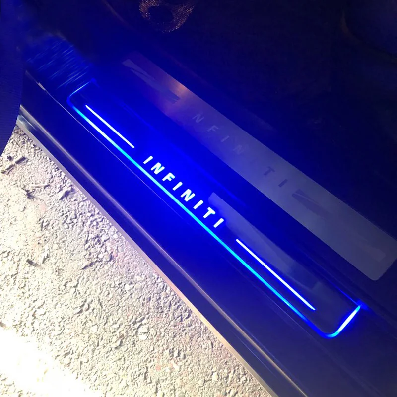 12V Customized LED Door Sill Lights For Infiniti QX80 2013 -2016 2017 2018  Pedal Board Pathway Welcome Car Scuff Plate Light