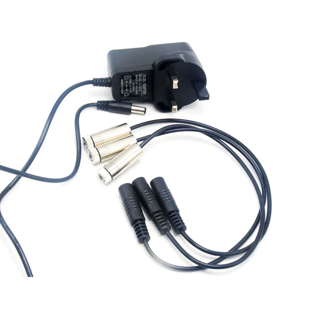 3Pcs 650nm 30Mw 12X35Mm Positionering Focusable Laser Diode Module W Ac Adapte