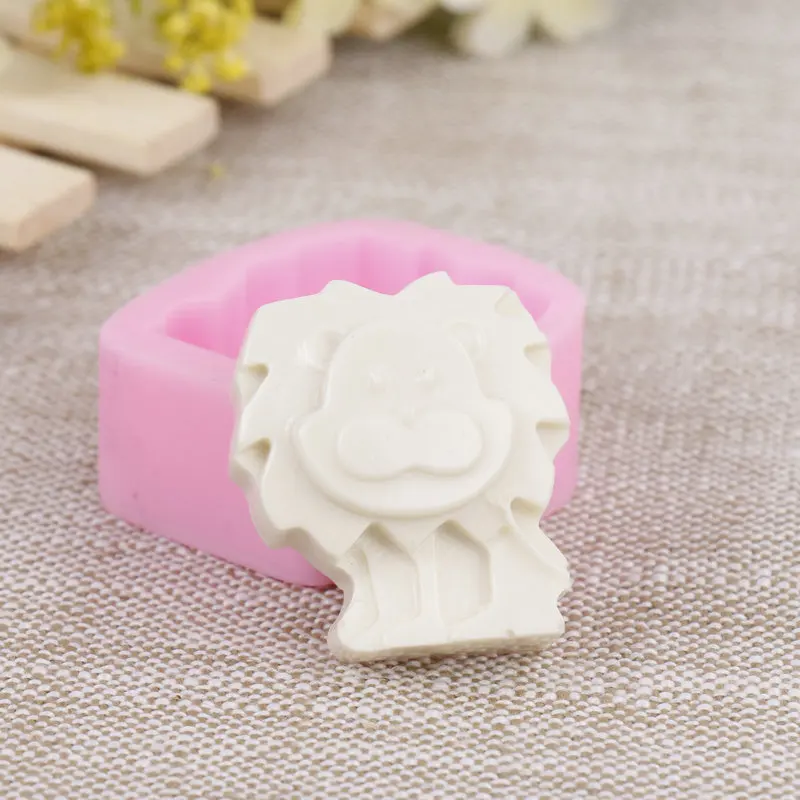 Mini Cute 3D Lion Shape Silicone Soap Mold DIY Handmade Silicone Mold Fondant Cake Mould