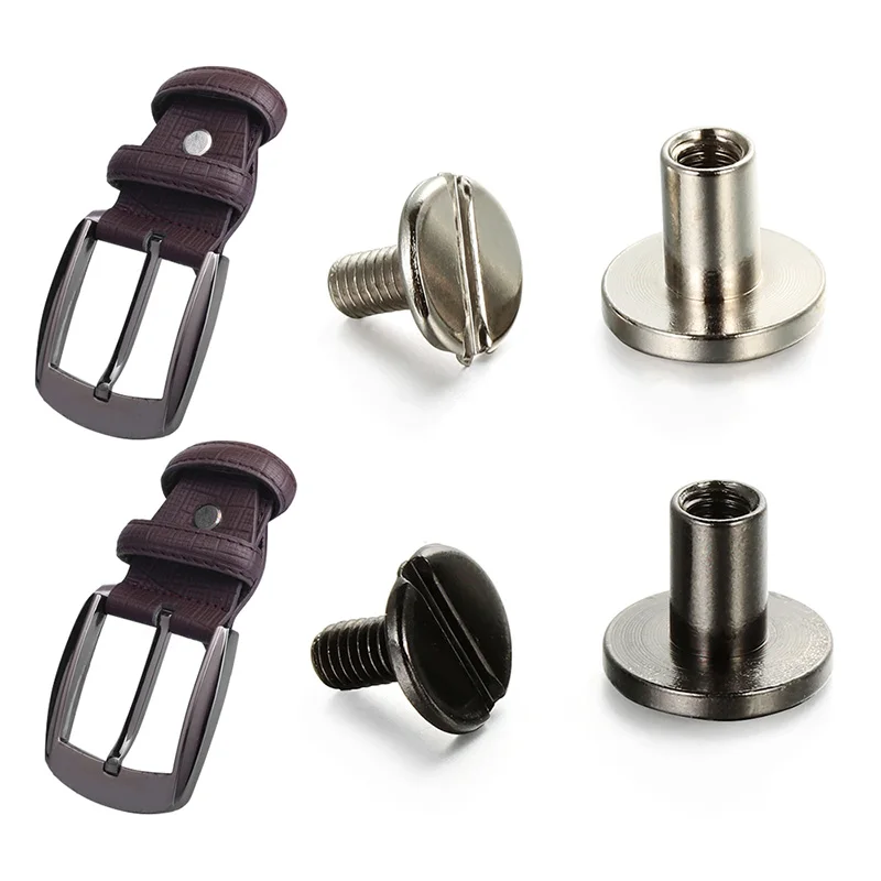 10 قطعة الجلود الحرفية الصلبة مسمار الترباس دفتر مسامير مستديرة رئيس حزام المسامير المسمار للأمتعة الحرفية الملابس/حقيبة/Shoes5/6.5/8 مللي متر