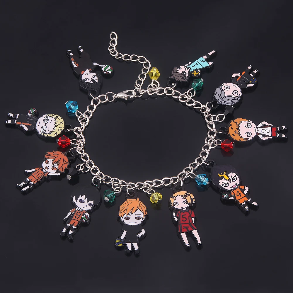 

Anime Haikyuu Bracelet Hinata Shoyo Oikawa Tooru Kozume Kenma Tobio Kageyama Nishinoya Yuu Charms Bangle Jewelry