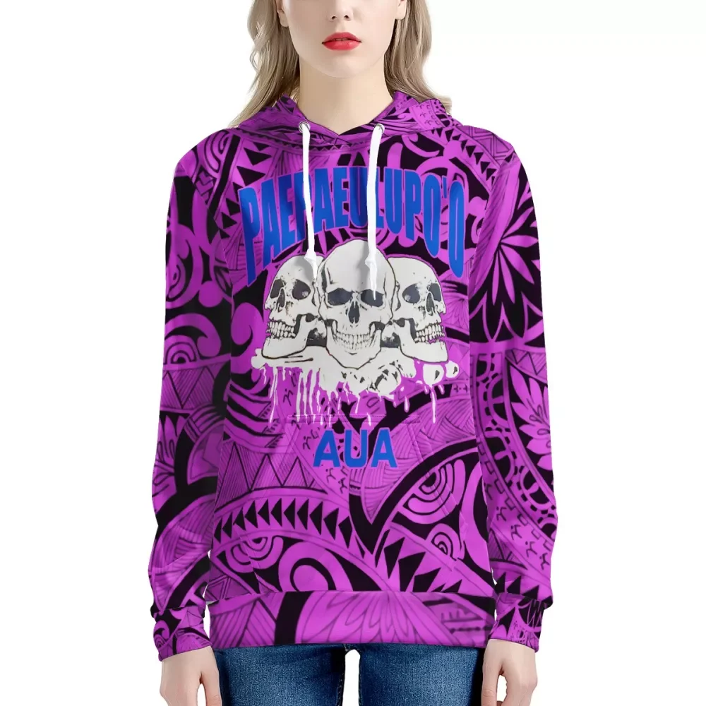 Samoan Hoodie Polynesian Hawaiian Tribal Unique Printing Customized Womens Long Sleeve Pullover Sweatshirt Tops Manufactory