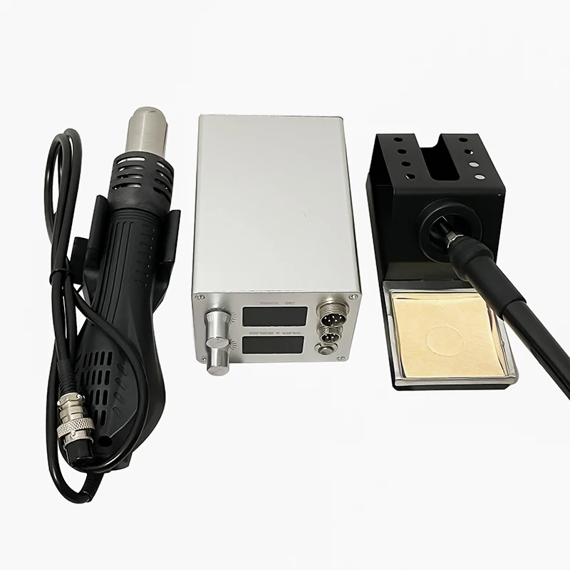858DS Solder Station Kit Hot Air Gun Electric Soldering iron LED Display DIY Rework Desoldering Station Soldering Tools English
