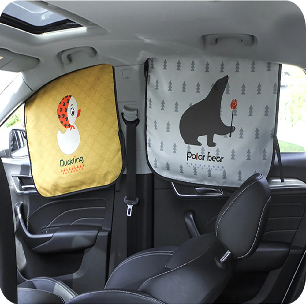 Parasol magnético para ventana de coche, cubierta Universal de dibujos animados para ventana lateral, protección UV para niños y bebés