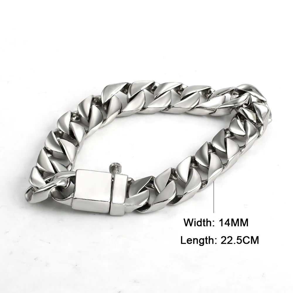 Bracelet for Mens Women Bracelets Curb Cuban Links&Chains 316L Stainless Steel Bracelet Bangles Male Jewelry Accessory Wholesale