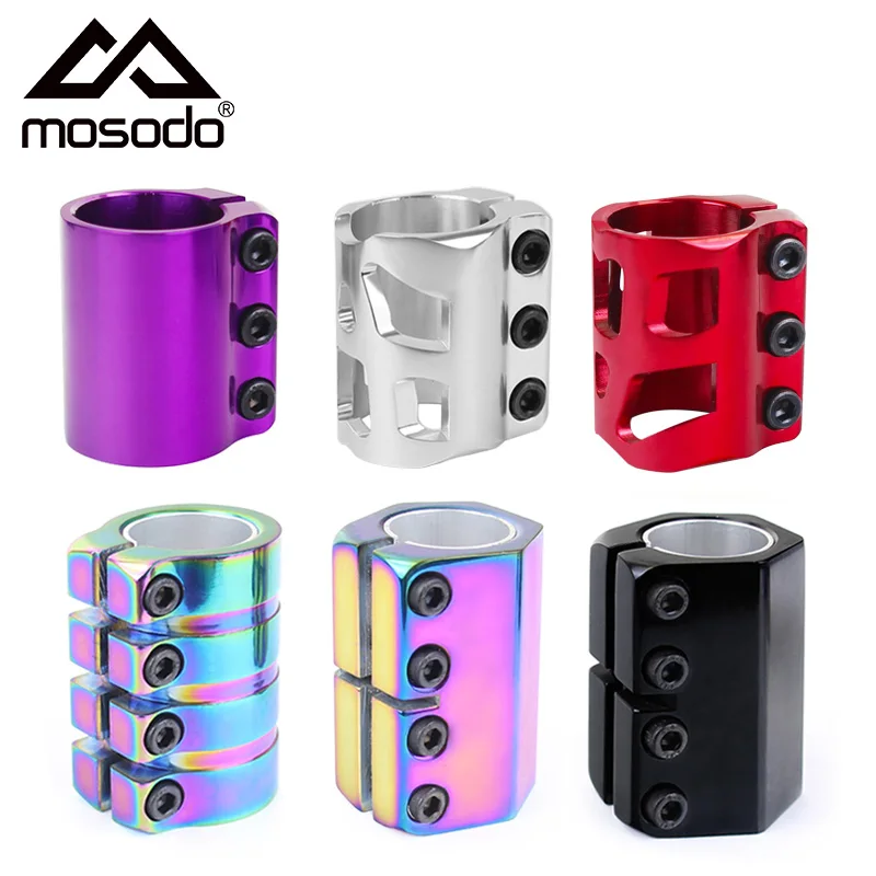 Mosodso SCS 4 Bolts Pro Stunt Scooter Clamp Aluminum Black HIC Kick Scooter Parts Replacement Handlebar Accessories for Scooter