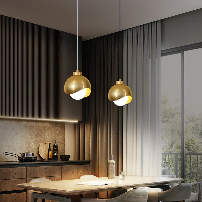 

Nordic Pendant Lamp for Living Room Dining Room Gold/Black Wall Lights for Bedroom Copper Glass Shade Home Decor Indoor Lighting