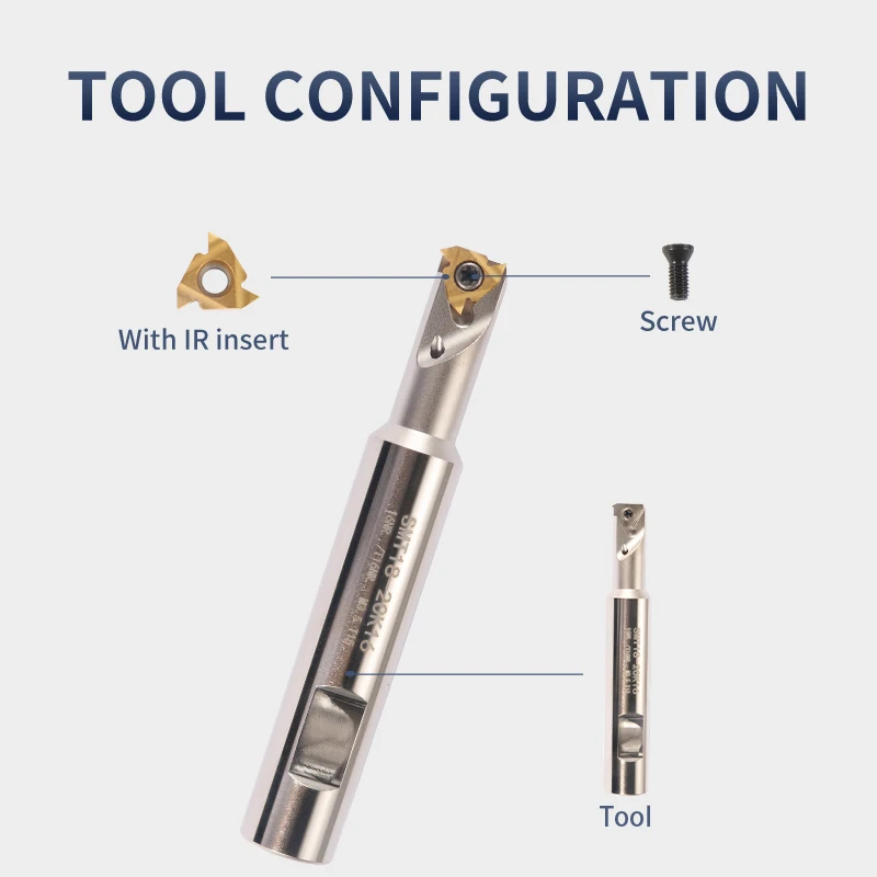 SMT Machining Center Anti-vibration Thread Milling Cutters Single-edge Inner Hole Outlet Groove Cutters for Milling Single-tooth