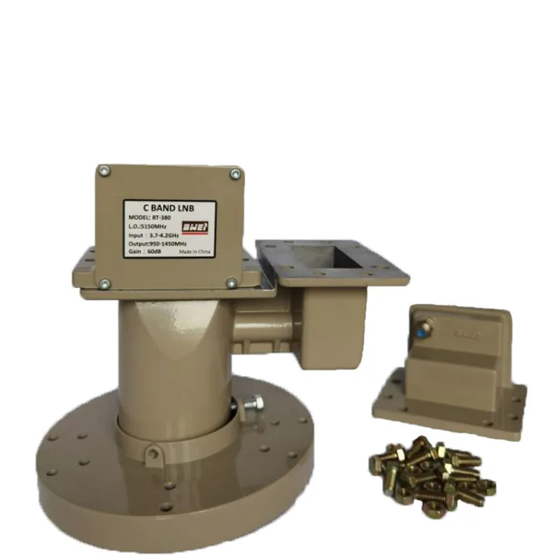 C Pita Polarisasi Tunggal Lnb Dual Feed Horn untuk Area Sinyal Lemah 5150MHz Penerima TV Satelit