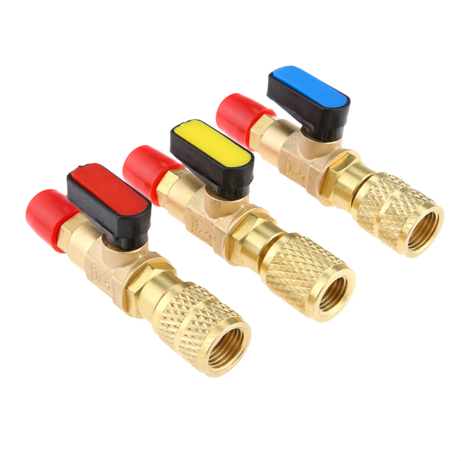 Yetaha 3Pcs Straight And Manual Shut-off Valve 1/4