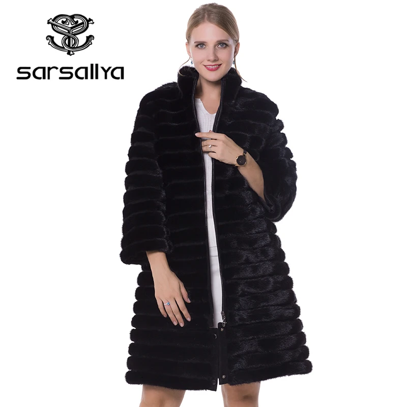 

SARSALLYA Real Fur Women Fur Coats Genuine Leather Styles Mink Coat Fashion Slim Winter Coats Of Fur Sell Well Natural Fur