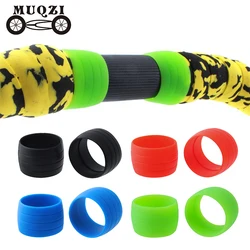 MUQZI 1 Pair Bike Strap Ring Handlebar Tape Fixing Sleeve Silicone Waterproof Wear Resistant Handlebar End Fixed Accessories