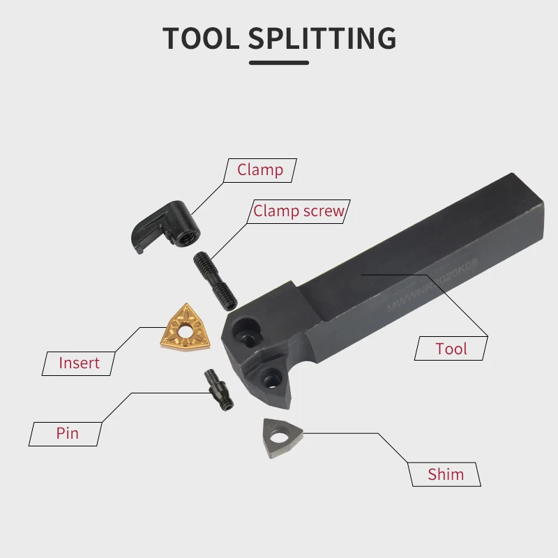 MWWNR2020K08 MWWNR2525M08 MWWNL2525M08 External Turning Tool Holder WNMG08 Carbide Inserts MWWNR/LLathe Bar CNC Cutting Tools