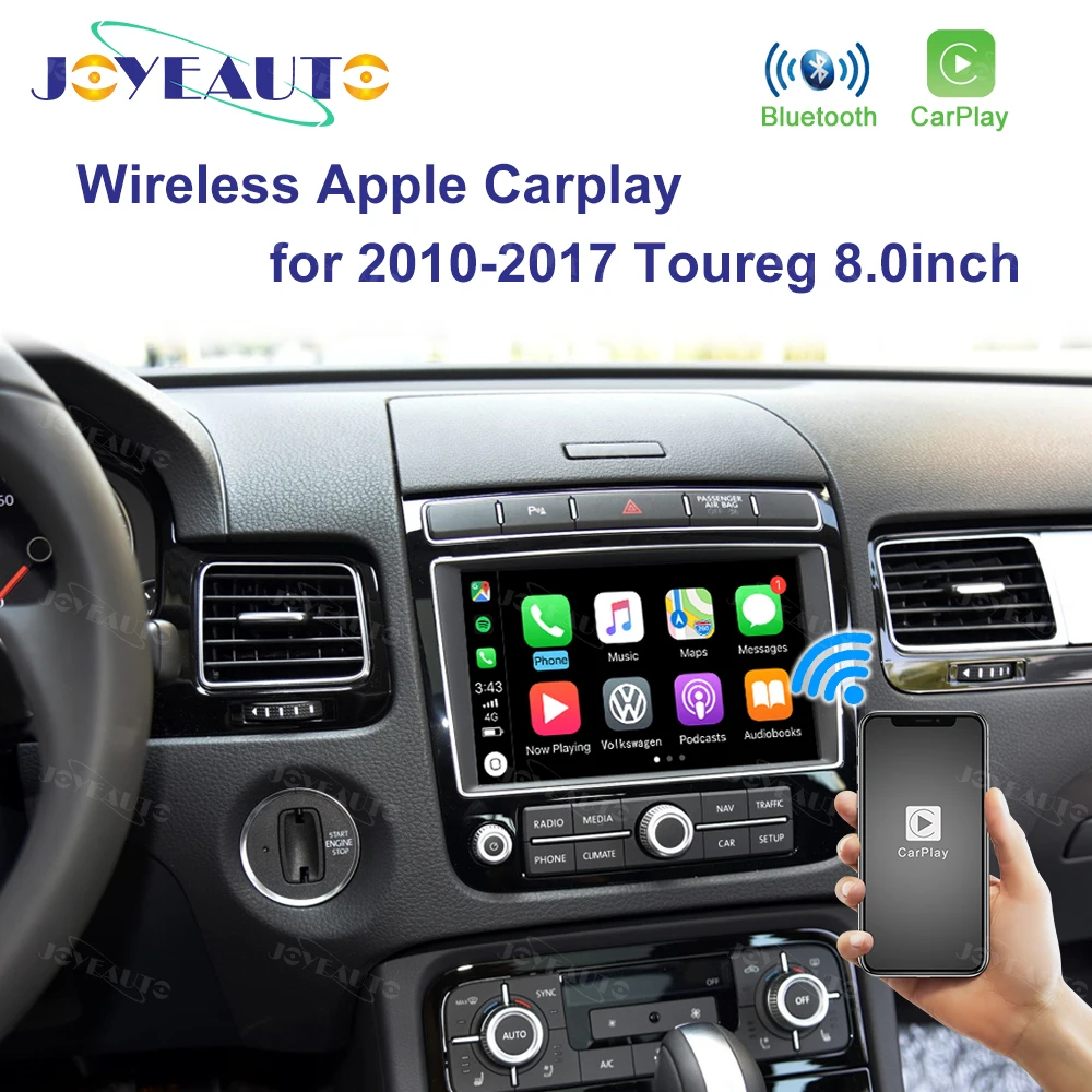 JoyeAuto Wireless Apple CarPlay for 2010-2018 Volkswagen Toureg Golf with iOS15 Android Mirror Android Auto Mirror-Link AirPlay