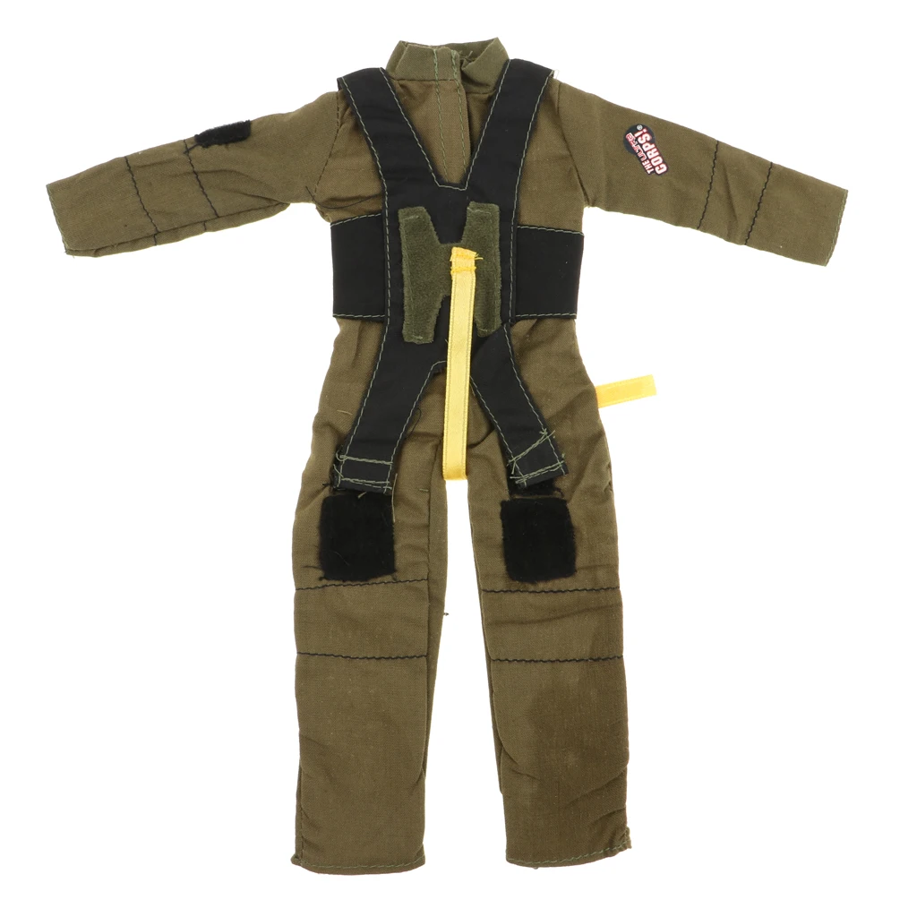 Cool Doll Clothes Fireman Costume Suit For 1/6 Soldier Doll Accs Army Green - Image 5