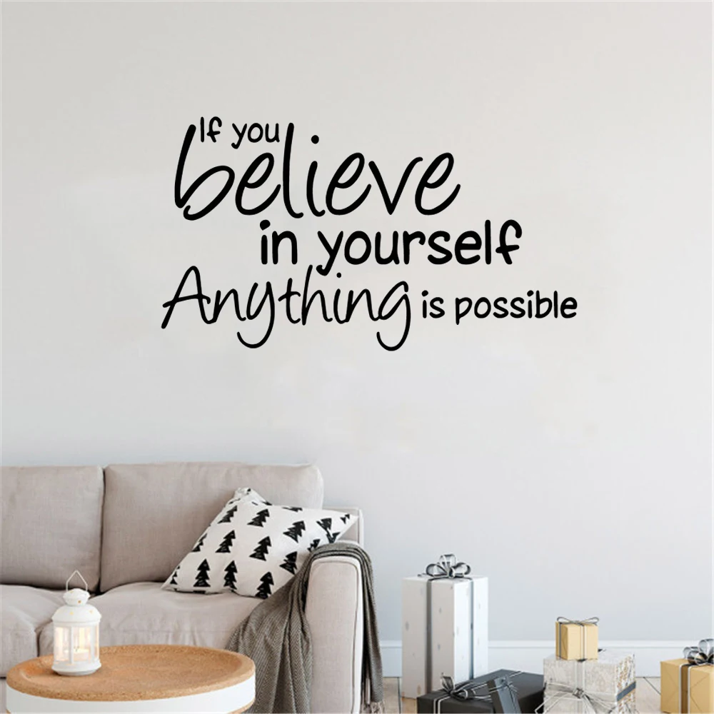 Autocollant Mural en vinyle de Motivation, citation de Phrase de rêve, pour bureau, décoration de maison, décoration murale de chambre d\'enfant,