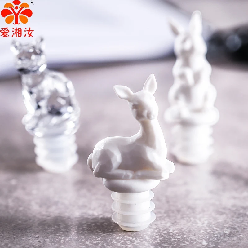 Aixiangru-Wine Stoppers for Bottles,Animal Wine Stopper, Champagne Stopper, Silicon Crystal Bar Accessories view 3