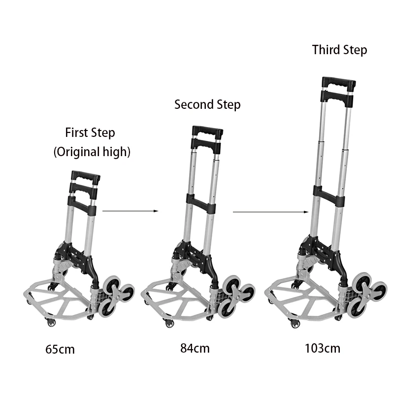 50KG Climbing Stairs Cart Heavy Duty Folding Trolley MT2124B Wheel Barrow Garden Carts Climbing Hand Truck for Upstairs Cargo