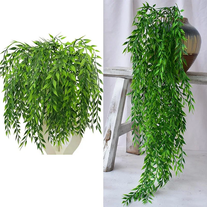 5 forks green Hanging Plant Artificial Plant Willow Wall Home Decoration Balcony Decoration Flower Basket Accessories