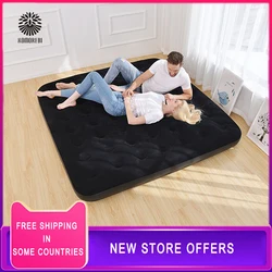 203*152CM Single/Double Person Use Comfortable Collapsible Inflatable Camping Bed Inflatable Home Mattress Air Bed Sleeping Mat