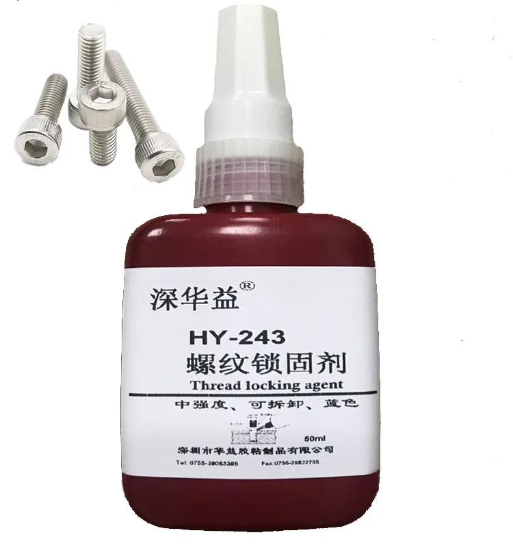 Adhesivo de bloqueo de hilo azul 243, 50ml