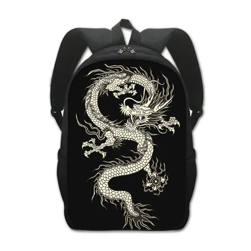 Mochila de dragón de China de 16 pulgadas para mujer, morral Harajuku para adolescentes, mochilas escolares para niños, mochila escolar de Hip Hop de gran capacidad