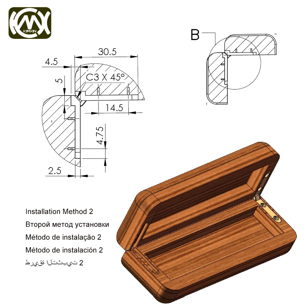 100pcs/lot High-grade zinc alloy hinge hinges for jewelry boxes wholesale price Equipped with screw Popular Chinese products 058