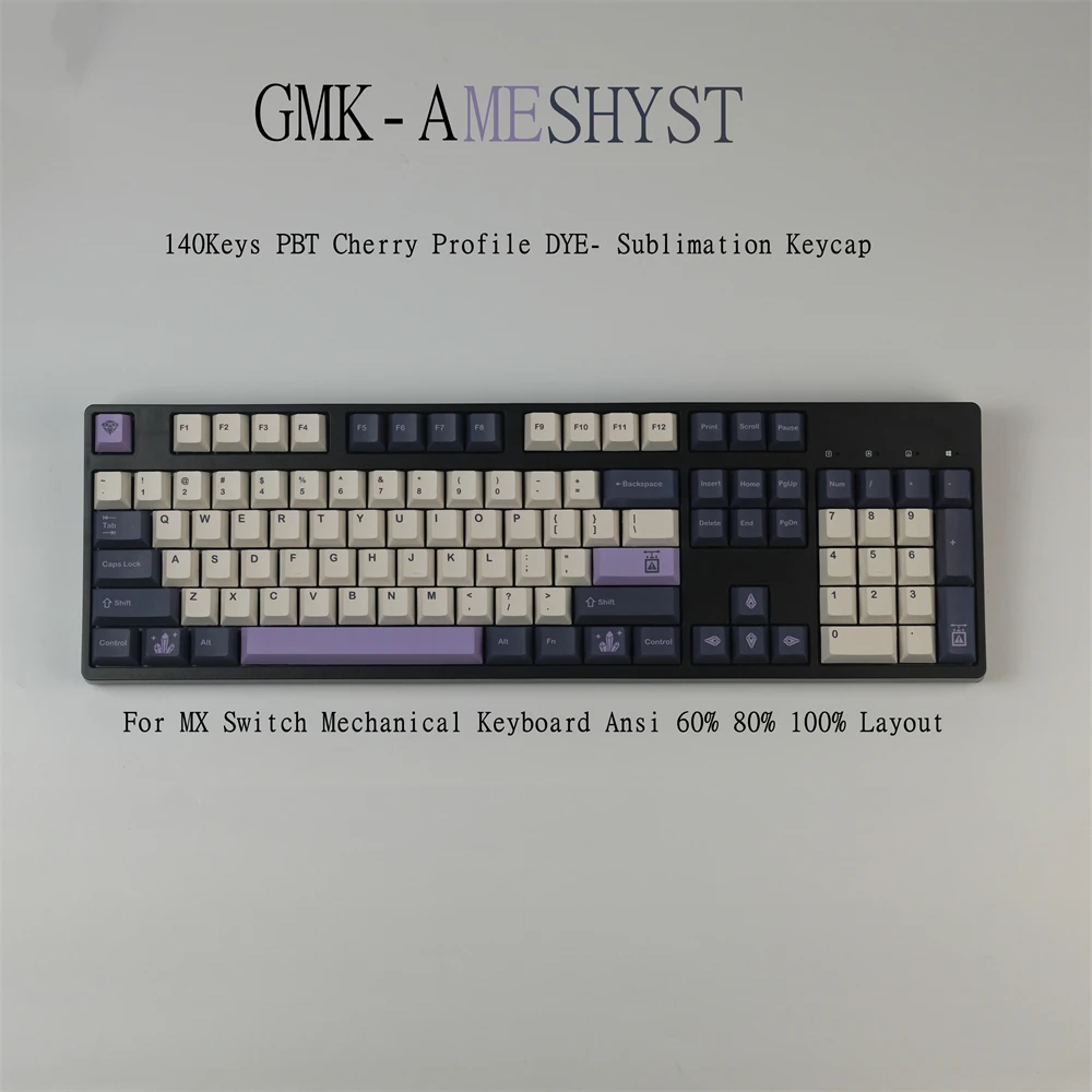 Imagem -02 - Gmk Ametista Teclas para Teclado Mecânico 140 Teclas Pbt Perfil Cereja Dye-sublimação Gk61 64 68 84 87 96 104 108