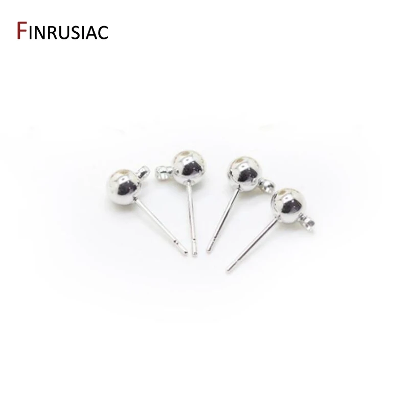 DIY handmade earrings accessories material brass metal 14K gold plated 3mm 4mm 5mm ball beads post earrings hook earring fitting