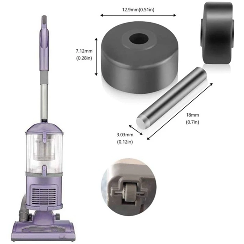 Kit de rodas para aspirador de pó tubarão, 2 peças, nv350, nv352, nv355, nv356e, nv500, nv501