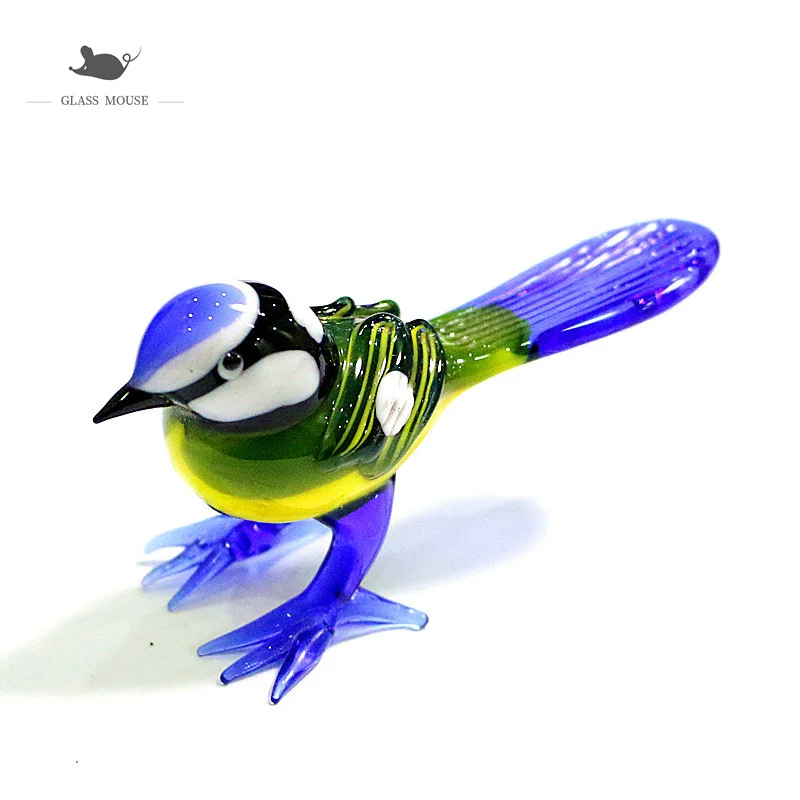 

Miniature Murano Glass Bird Figurines Home Decor Craft Ornaments Cute Vivid Colorful Animal Small Statue New Year Gifts For Kids