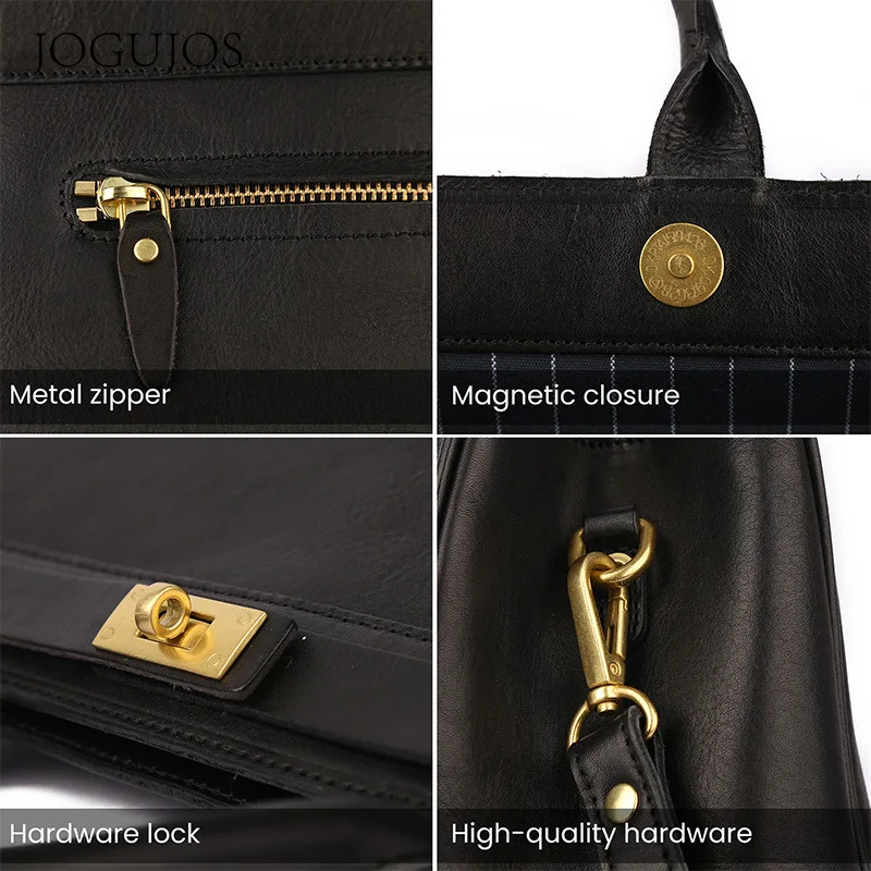 Luxury Leisure New Retro Fashion Commuter Large Capacity Europe And The Dermis Women Handbag Leather Cowhide Shoulder Bags