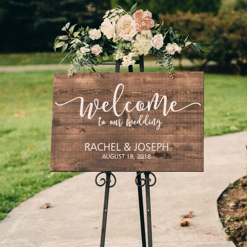 Custom Wooden Wedding Sign Personalized Wedding Welcome Signs Rustic Wedding Decor