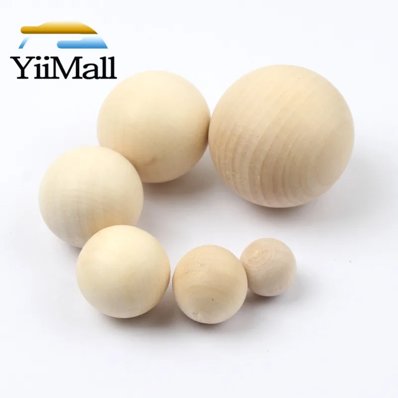 10-50mm DIY Natural Wood Round Beads Ball No Hole Wooden Beads For Jewelry Making Handmade Accessories Eco-Friendl Lead-Free