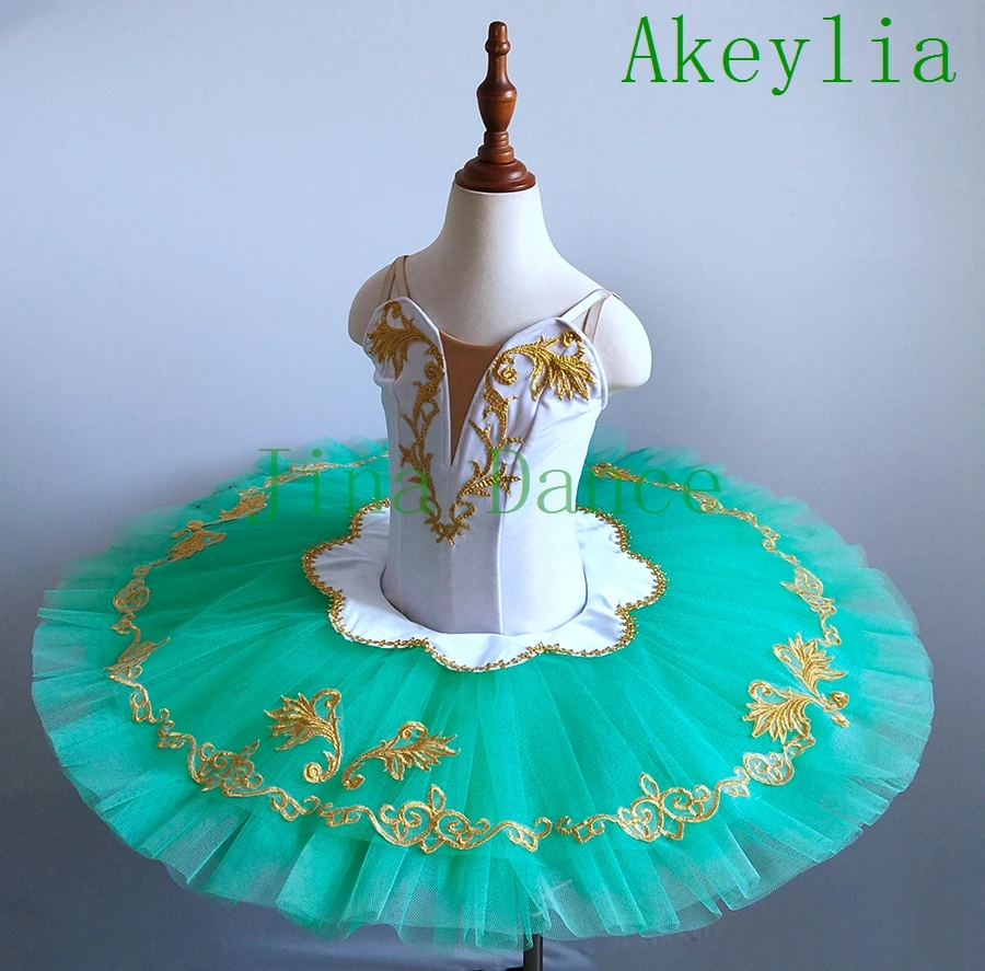 

Белые, золотые, для взрослых, предварительно профессиональные балетные пачки, женские Блинные классические балетные пачки, Gamzatti, балетные костюмы для соревнований